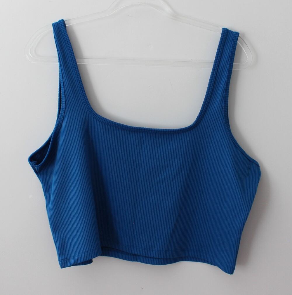 Hollister Womens Ribbed Cropped Tank Top Blue Size XXL NWOT